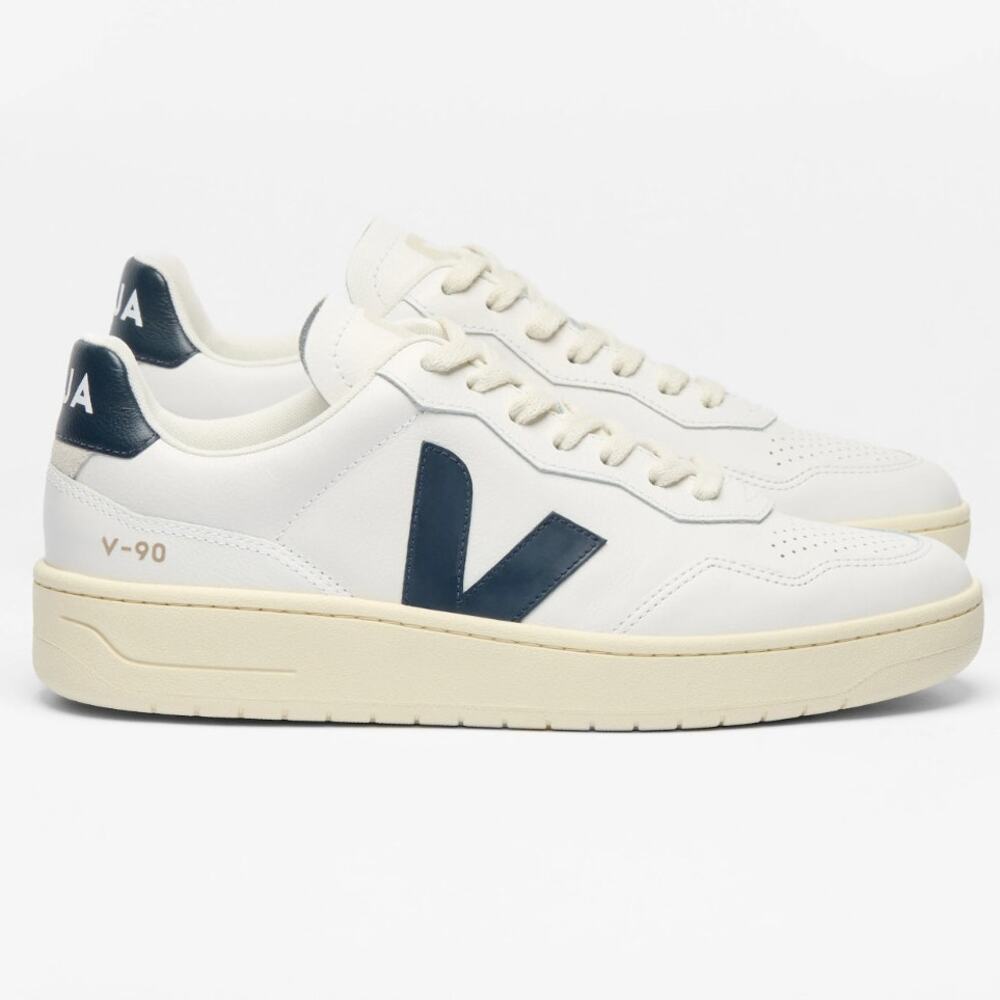 VEJA V-90 Leather White Nautico Sneakers Size 37.5 / US 6.5